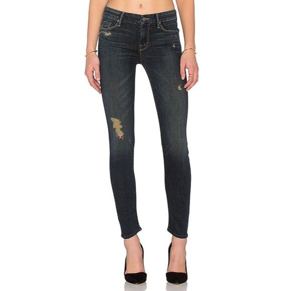 MOTHER The Looker Jeans in Jaded & Torn Wash Size 25 Distressed Ankle Length - Picture 1 of 13